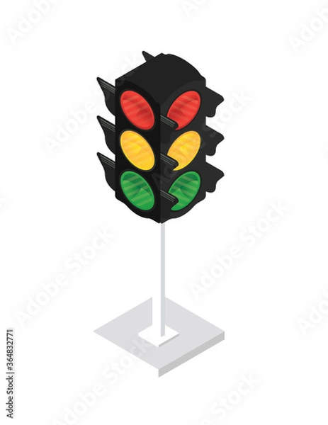 Obraz Traffic lights vector icon front view