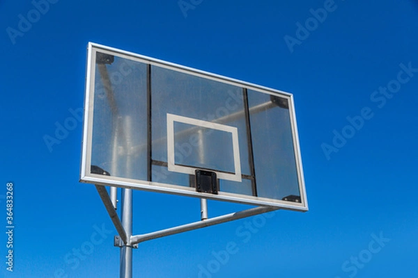 Fototapeta Basketball backboard without a hoop. Park basketball no games. 