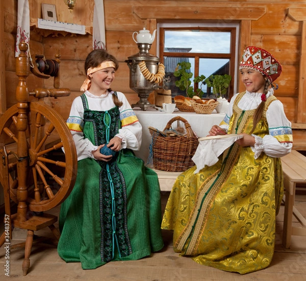 Fototapeta Party in a village in the old style