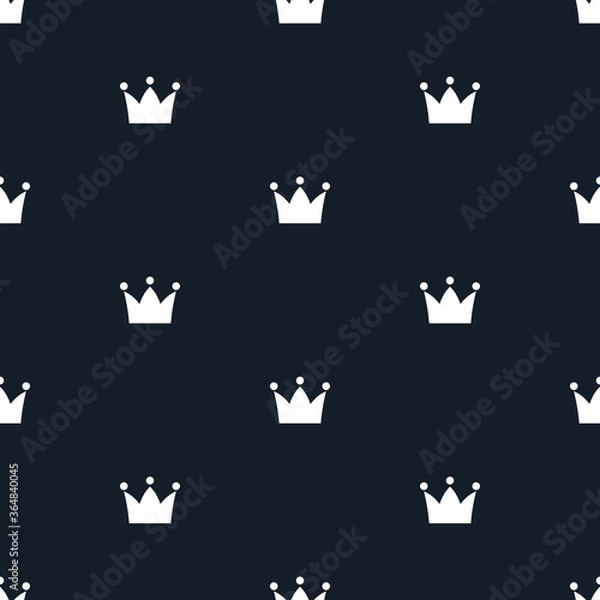 Obraz Simple seamless vector pattern with crown On blue background.