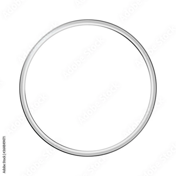 Obraz Silver metal ring isolated on white background. Vector empty frame