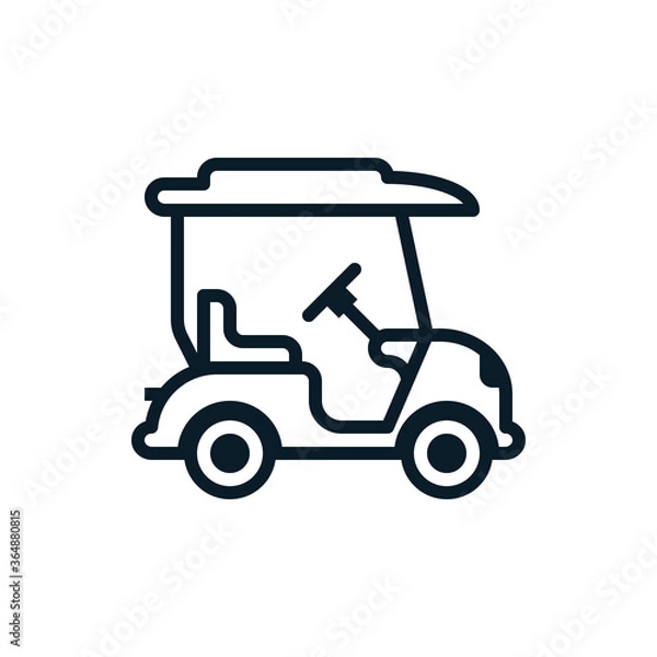 Fototapeta Golf cart outline icons. Vector illustration. Editable stroke. Isolated icon suitable for web, infographics, interface and apps.