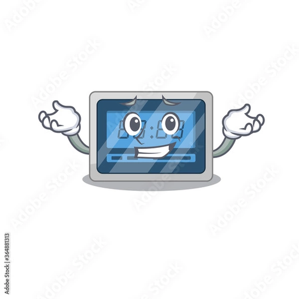 Fototapeta A cute picture of grinning digital timer caricature character