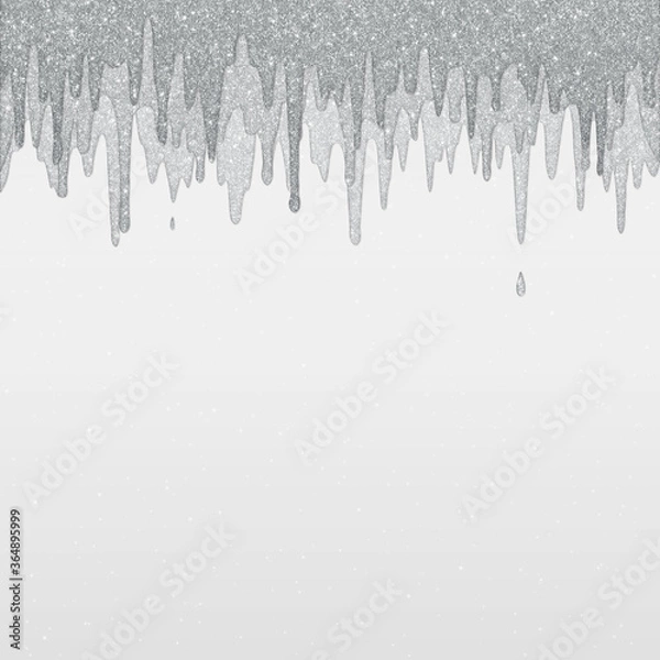 Fototapeta Multilayer Dripping Glitter Paint on light Gradient Glitter Background