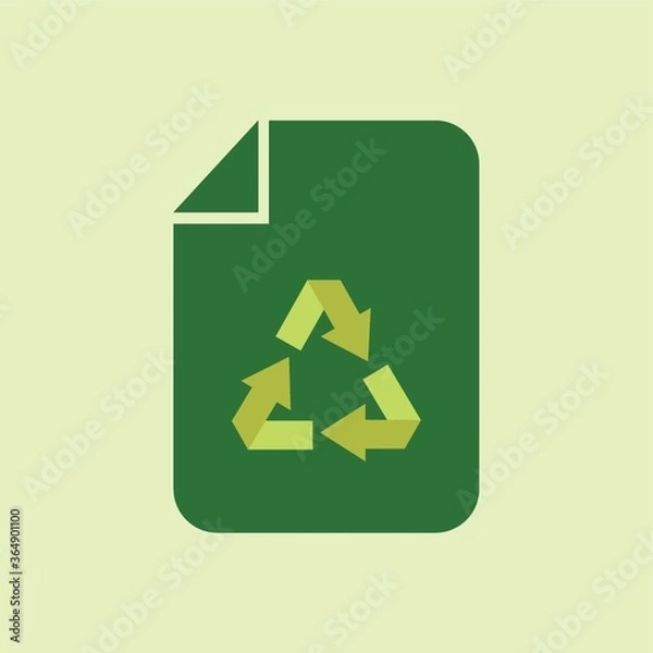 Fototapeta document with recycle symbol