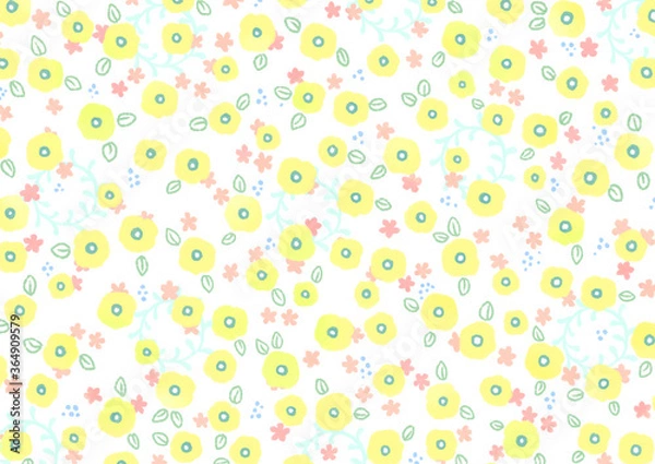 Obraz 花模様（イエロー）