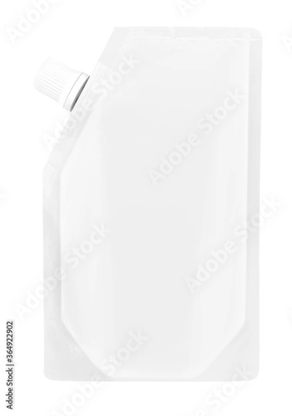 Obraz White blank Doypack, spout pouch, bag foil or plastic packaging.