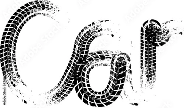 Obraz Car tire track logo