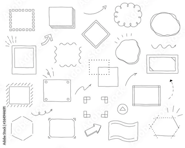 Fototapeta 手書きのフレーム／見出し／タイトル／装飾／素材