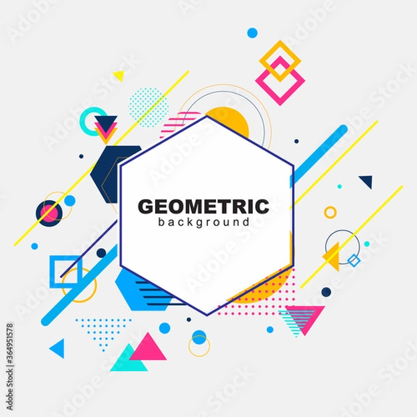 Fototapeta Abstract geometric pattern design and background. Use for modern design, cover, template, decorated, brochure, flyer.