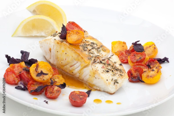 Obraz Pan fried halibut