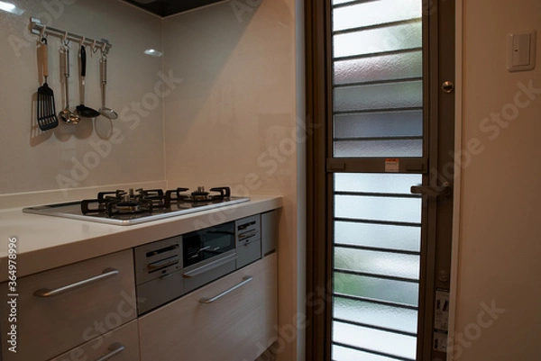 Obraz キッチンとガラストップのコンロ