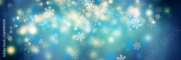 Obraz white bokeh blur background / Circle light on blue background / abstract light background