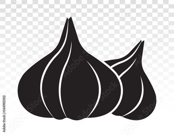 Obraz Two garlic / allium sativum flat vector icon for apps and websites