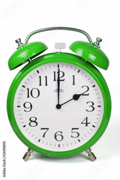 Fototapeta Wecker 2 Uhr / Two a clock  - grün / green