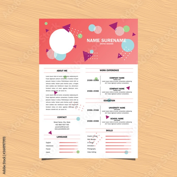 Obraz Curriculum Vitae Abstract Design
