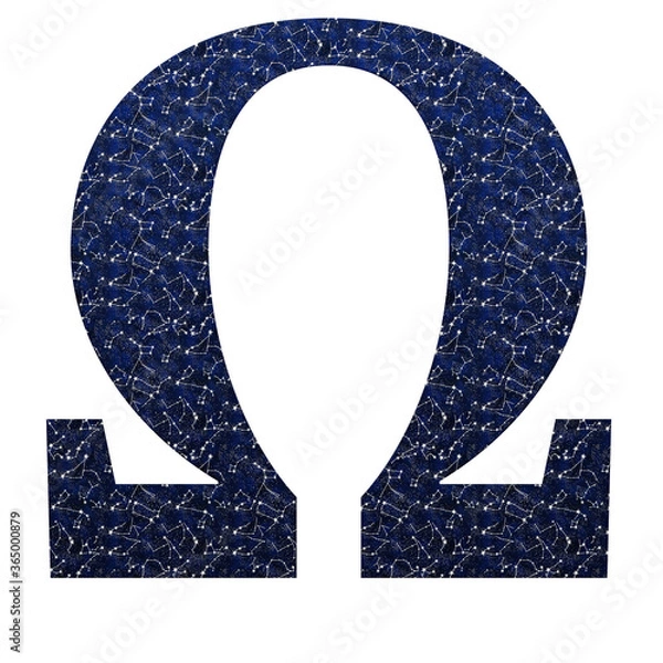 Fototapeta Greek alphabet, Omega with constellation pattern