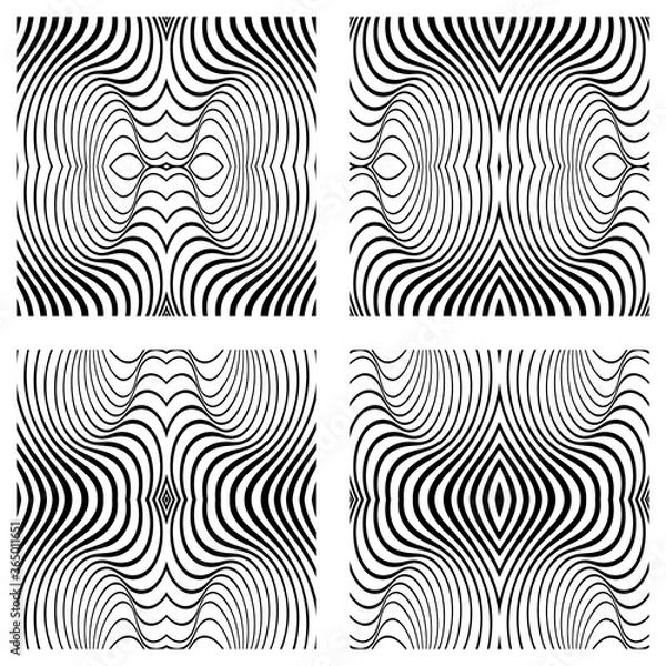 Obraz Vector abstract line patterns set.