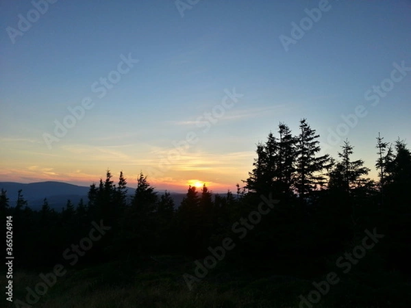 Obraz sunset in the mountains