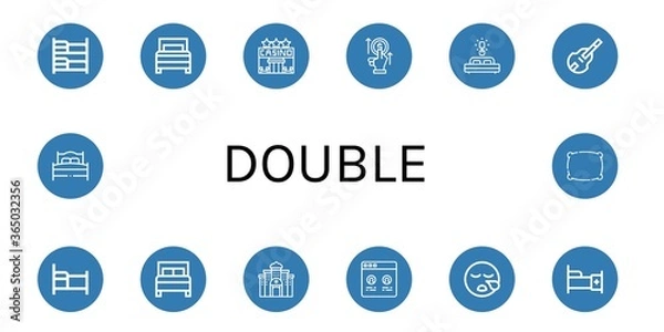 Fototapeta Set of double icons