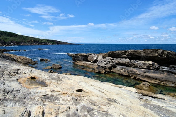 Fototapeta Rocky shoreline panorama