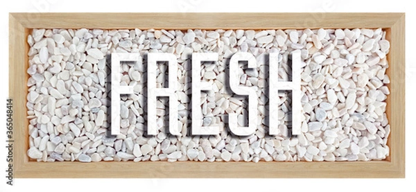 Obraz fresh word on frame with white stone
