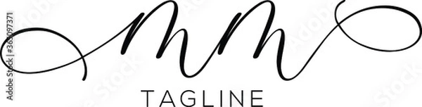 Fototapeta MM Letter Initial Logo Design, Vector Template