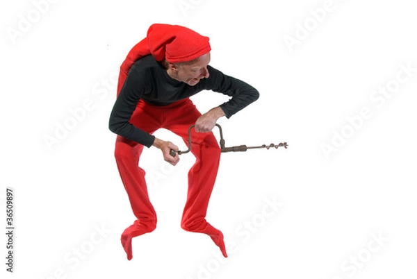 Fototapeta Elf with a drill