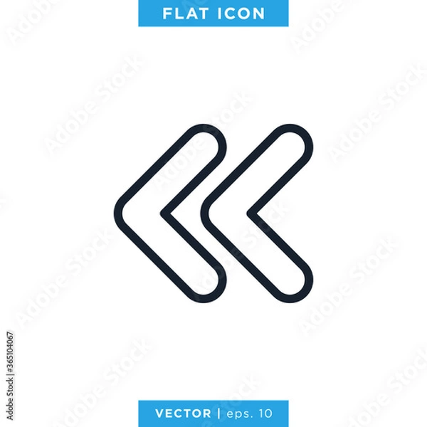 Fototapeta Left Arrow Icon Vector Design Template.