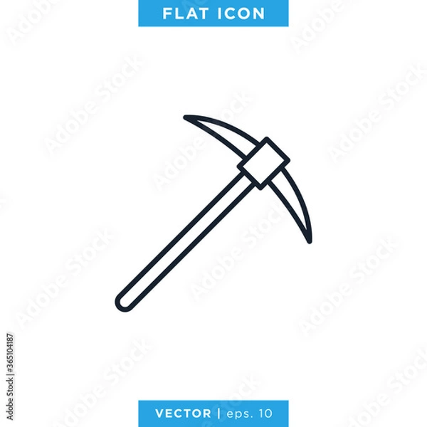 Fototapeta Pickaxe Icon Vector Design Template
