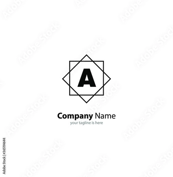 Fototapeta the simple modern logo of letter A with white background