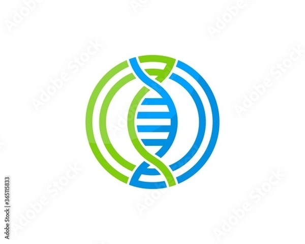 Fototapeta Circle shape connection with DNA symbol inside