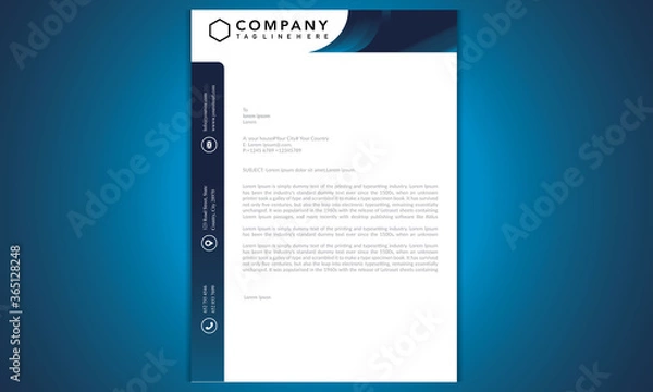 Obraz Attractive Minimal letterhead Template Design