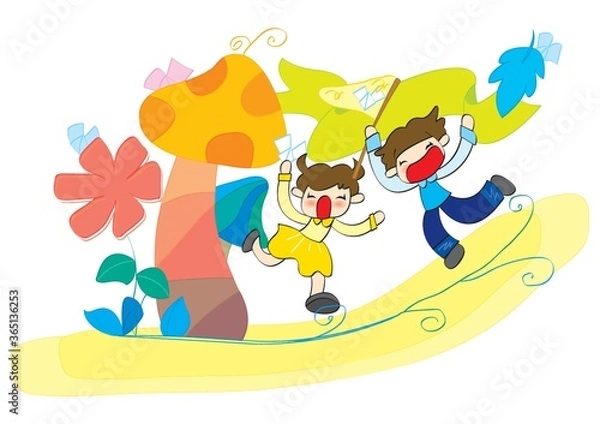 Obraz children playing in park