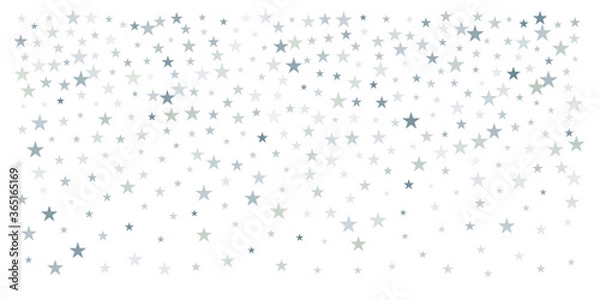 Fototapeta silver stars background, sparkling christmas lights confetti falling isolated on white. magic shining Flying stars glitter cosmic backdrop, sparkle vector border