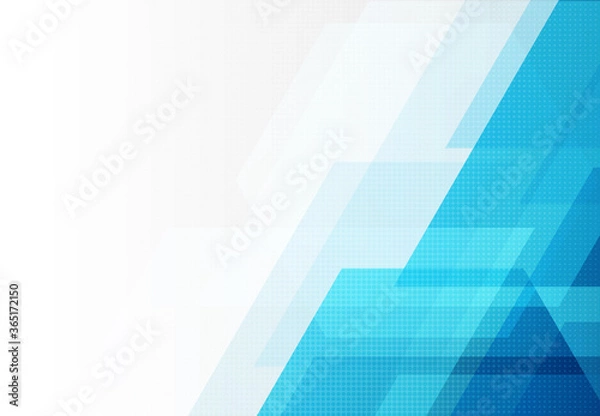 Obraz Abstract blue technology design of rectangle pattern and halftone artwork background. illustration vector eps10