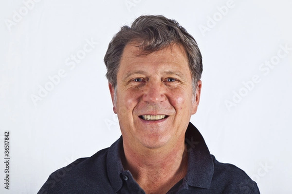 Fototapeta smart attractive man in studio isolated on white