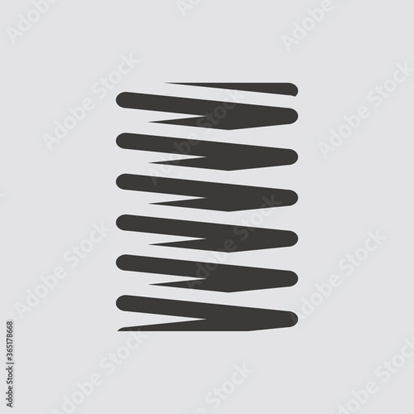 Fototapeta metal spring icon isolated of flat style. Vector illustration.