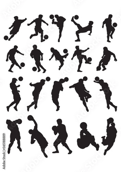 Fototapeta collection of man playing football