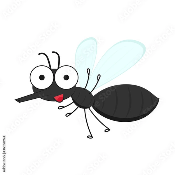 Fototapeta Mosquito cartoon. Mosquito character design.