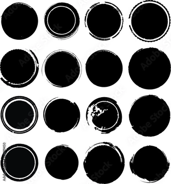 Fototapeta Grunge post Stamps Collection, Circles. Banners, Insignias , Logos, Icons, Labels and Badges Set . vector distress textures.blank shapes.