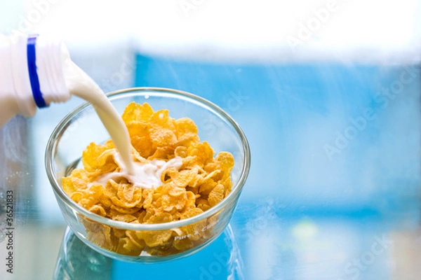 Obraz milk and cornflakes