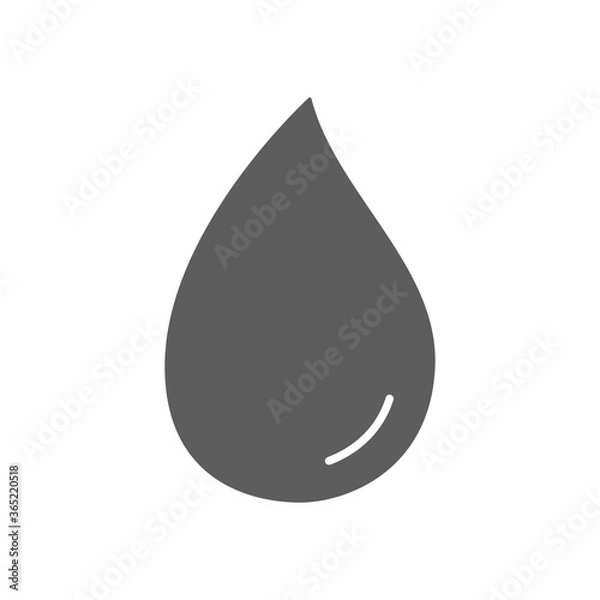 Fototapeta Water drop icon vector isolated on white background. Black water drop icon for oil logo and design template. Creative art concept, vector illustration