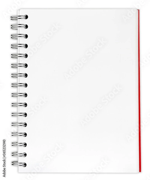 Fototapeta blank notebook isolated on white background