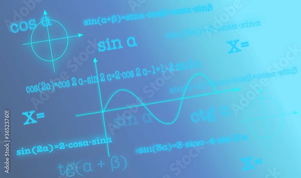 Fototapeta graphical abstraction of trigonometry, mathematical background