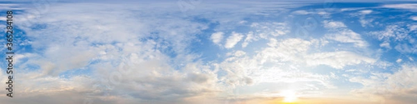 Fototapeta Sky hemisphere. Dome photo of sky for your 360° VR photography or video