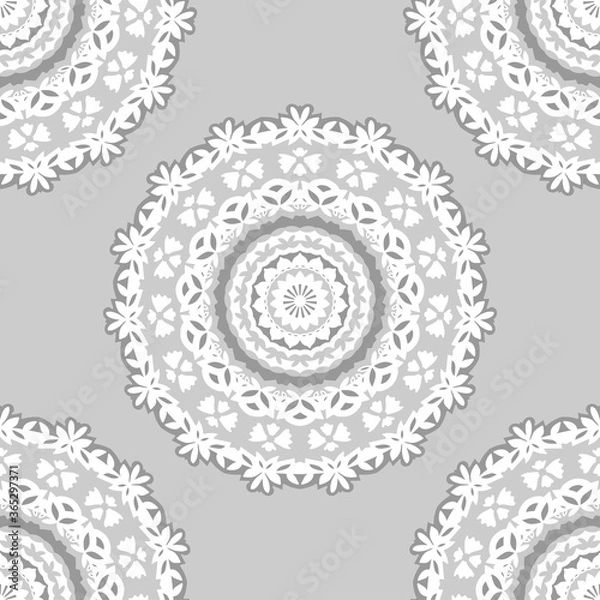Fototapeta Seamless lacy mandala background. Oriental pattern. Decorative vector texture with elements in ethnic style.