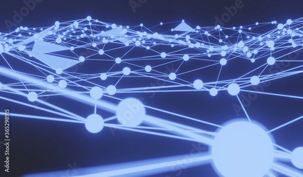 Obraz Abstract network digital technology concept.
Molecules technology with polygonal shapes background. 