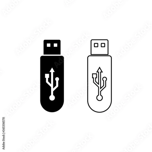 Fototapeta USB vector icon symbol illustrations isolated white background