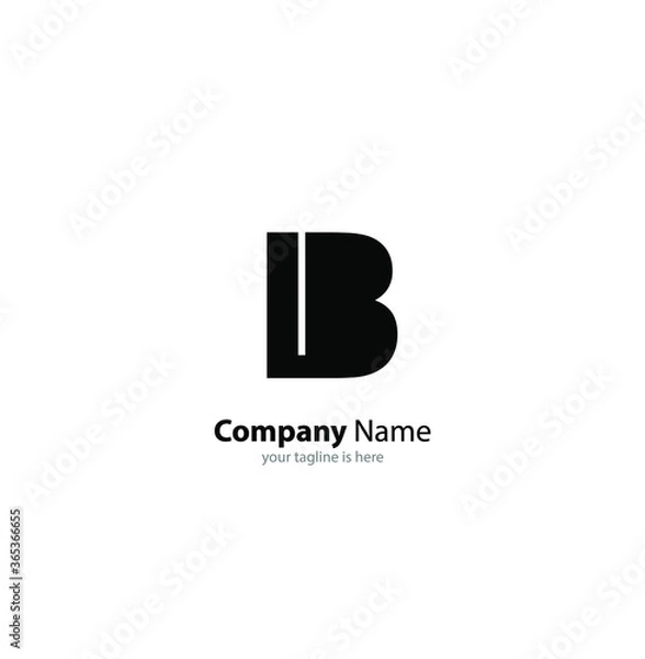 Fototapeta the simple modern logo of letter b with white background